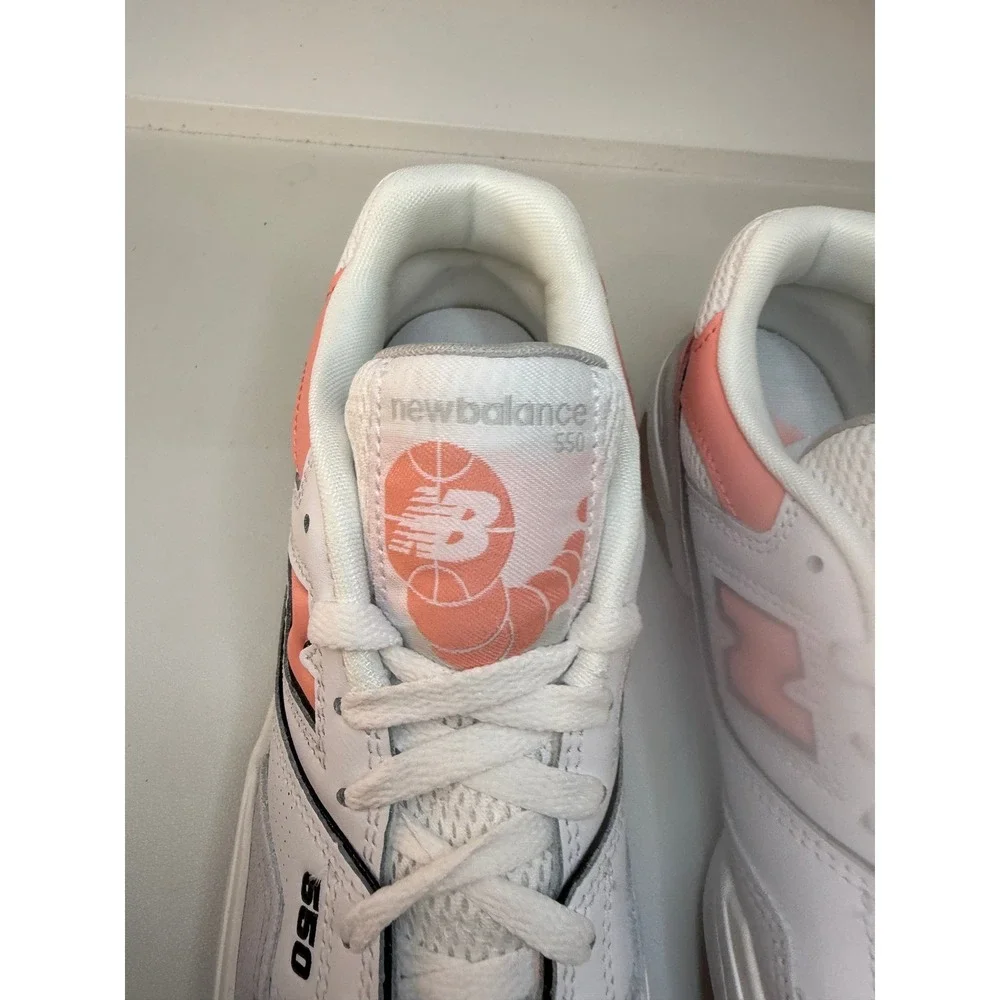 New Balance 550 Basketball Sneakers White Pink Grey Youth 5.5 Womens 7 NEW